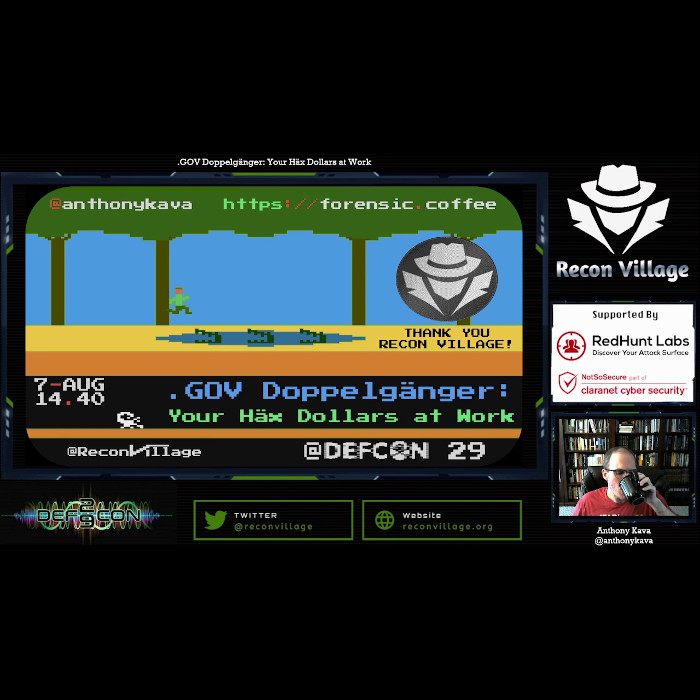 Recon Village at DEF CON 29 .GOV Doppelgänger: Your Häx Dollars at Work